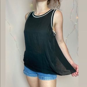 Rag & Bone sheer silk top! Super cool contrast between the white and black.